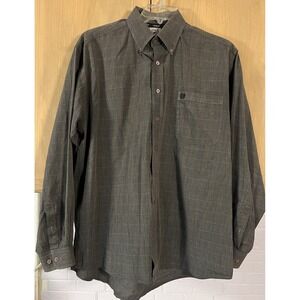 Cinch Shirt Men Sz Large LS Button Down Western Cowboy Gray With Blue Stripe